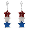 Aloha Earrings American Flag Clip Earrings-USA Flag Clip Earrings-Star Clip Earrings-Fourth 4th of July Clip Earrings