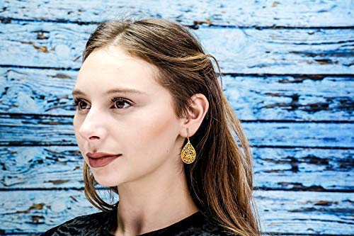 Aloha Earrings - Victorian Filigree Clip On Earrings for Women - Non Pierced Dangle Fashion Jewelry