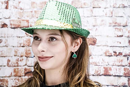 Green Lucky Clover Clip Earrings for Women, Irish Clip Earrings, Festive St Patrick's Day Earrings