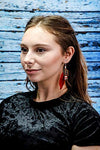 Aloha Earrings-Clip On Real Feather Earrings-Dangle Clip On Earrings Tassel Long Clip Earrings Bohemian